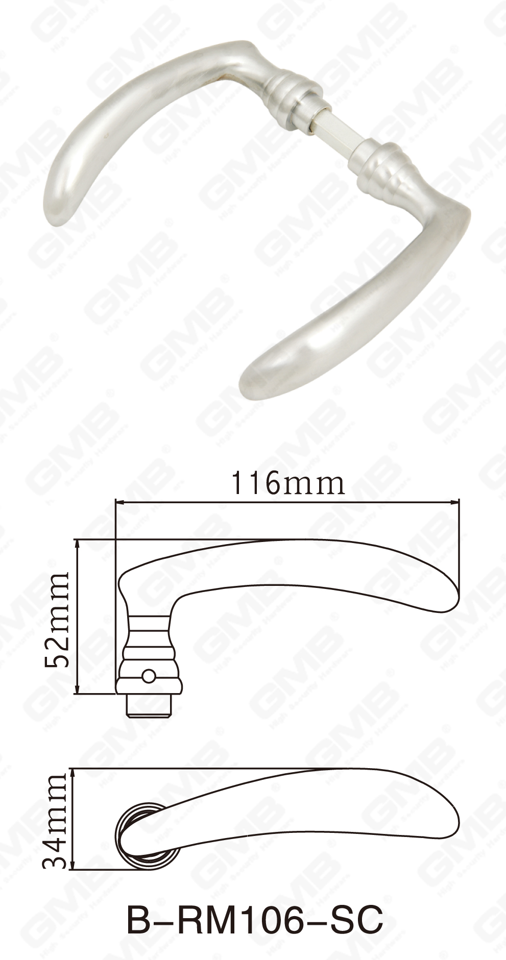 Good Quality Antique Solid Brass Furniture Door Handles(BRM106SC