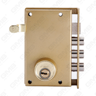 Security Nigh Latch Lock 3 pin Steel Deadbolt key hole Zamak Latch Rim Lock Zamak Pull Rod Rim Cylinder Lock (4500)